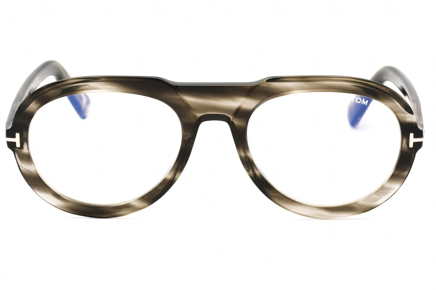 Tom Ford FT5756-B Eyeglasses Havana / Other / Clear / Blue Block Lens Men's