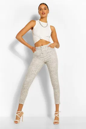 Tonal Snake Print Super Skinny Jeans