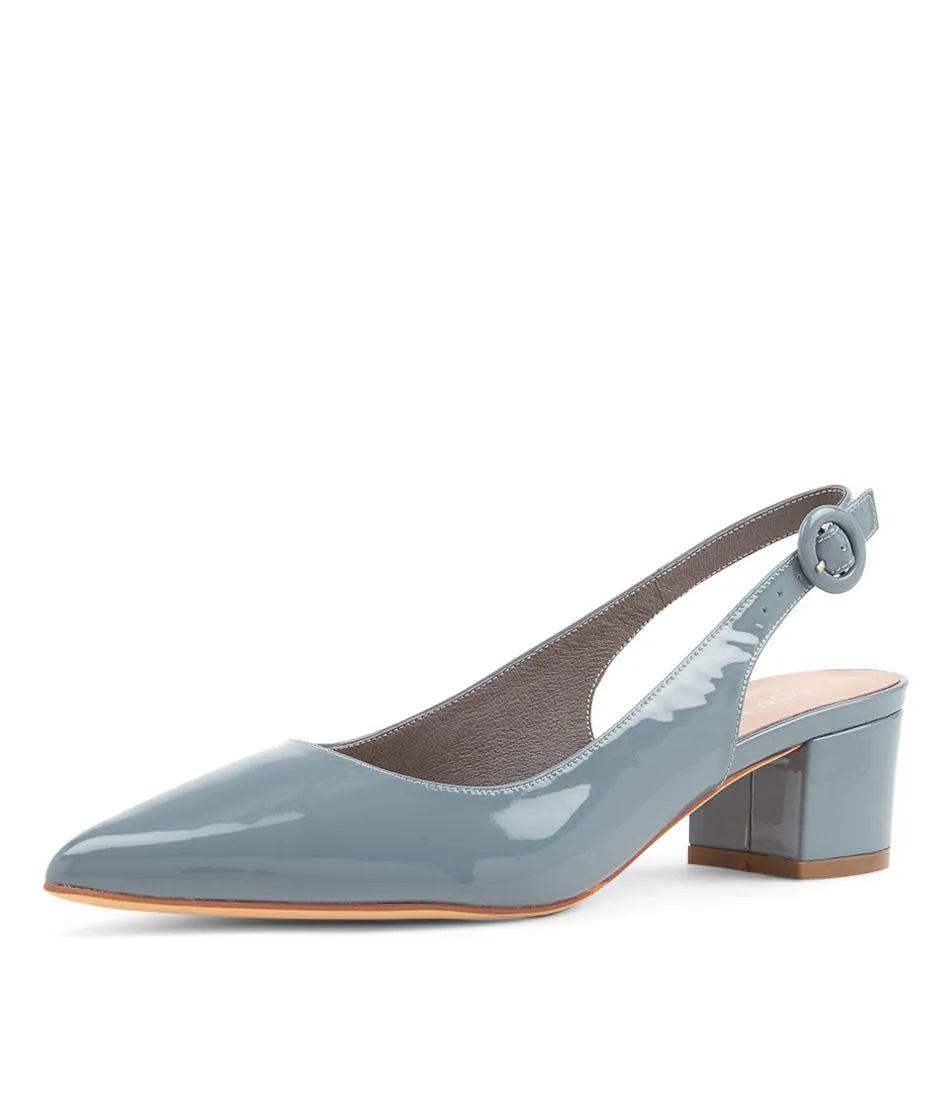 TOP END Abigale Denim Patent Leather Heels