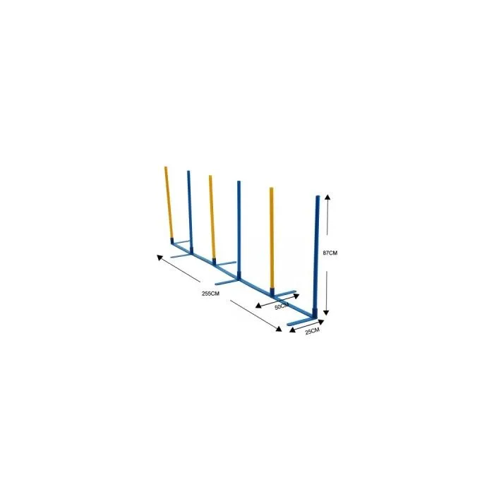 TOPMAST AGILITY SLALOM SET. 6 PALEN MET GRONDSTRIP