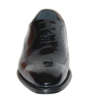 Toscana Men's 1506 Black Patent Leather Oxfords