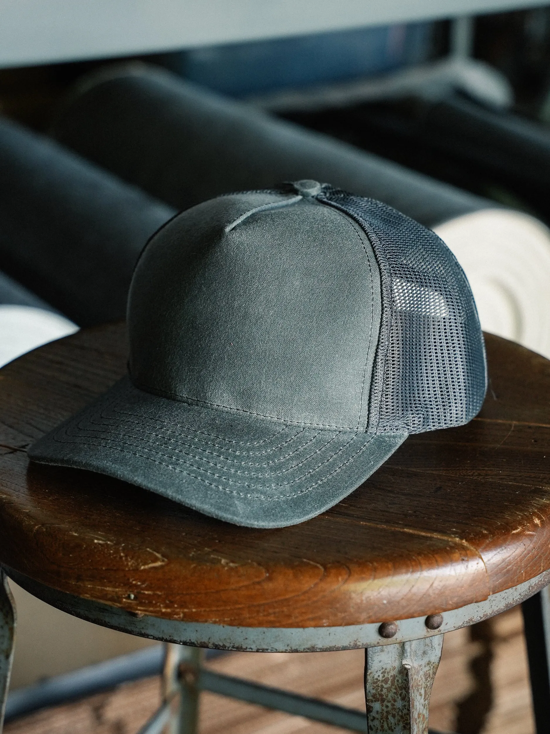 Trucker Hat - Charcoal Waxed Canvas