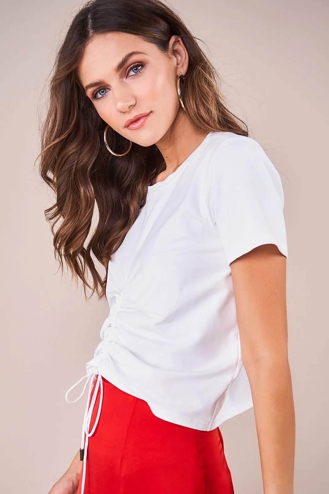 Tucson Drawstring Knit Crop Top