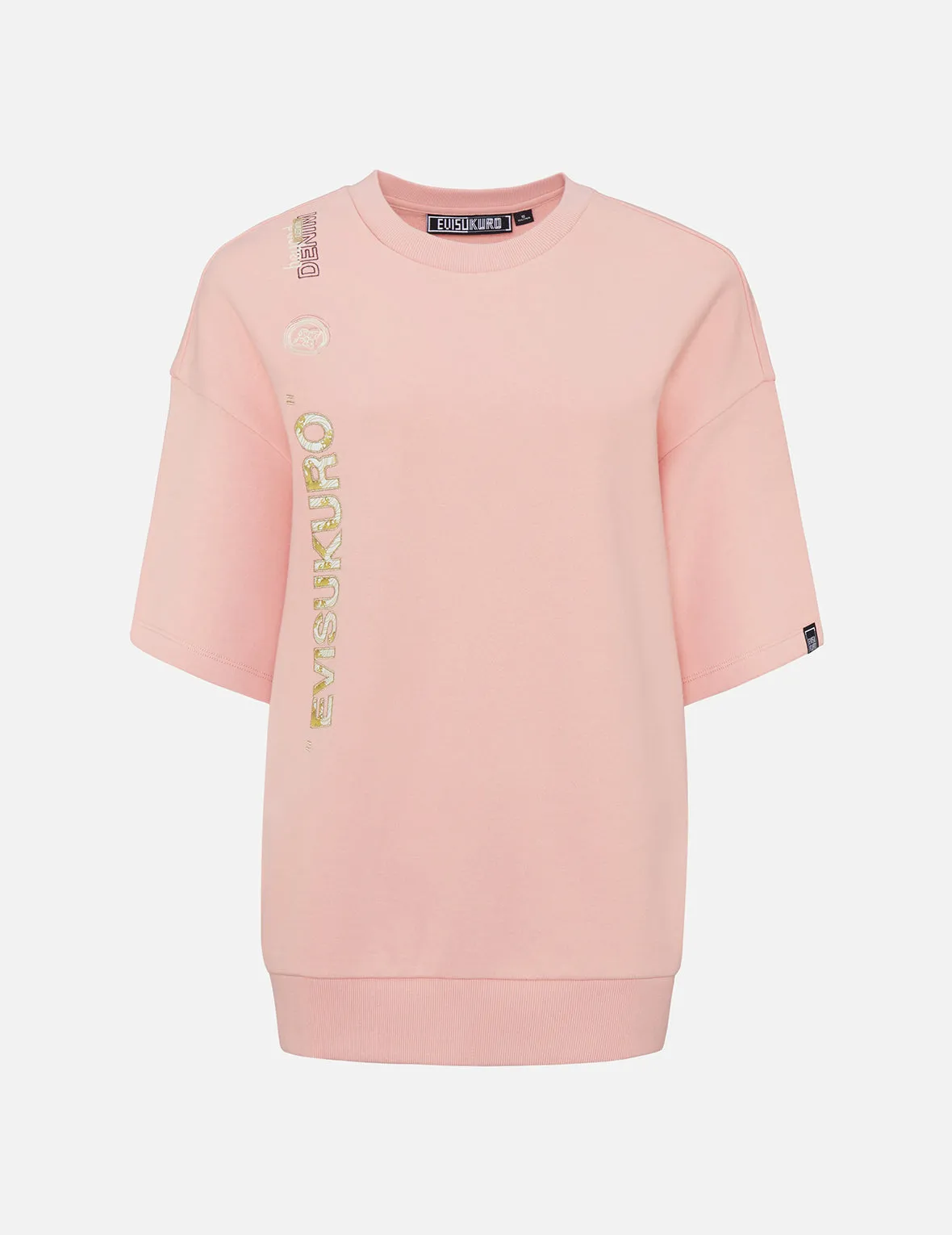 Ukiyo-E Infused Logo Embroidered Short Sleeve Sweatshirt