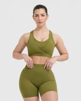 Unified Layered Sports Bra | Olive Green