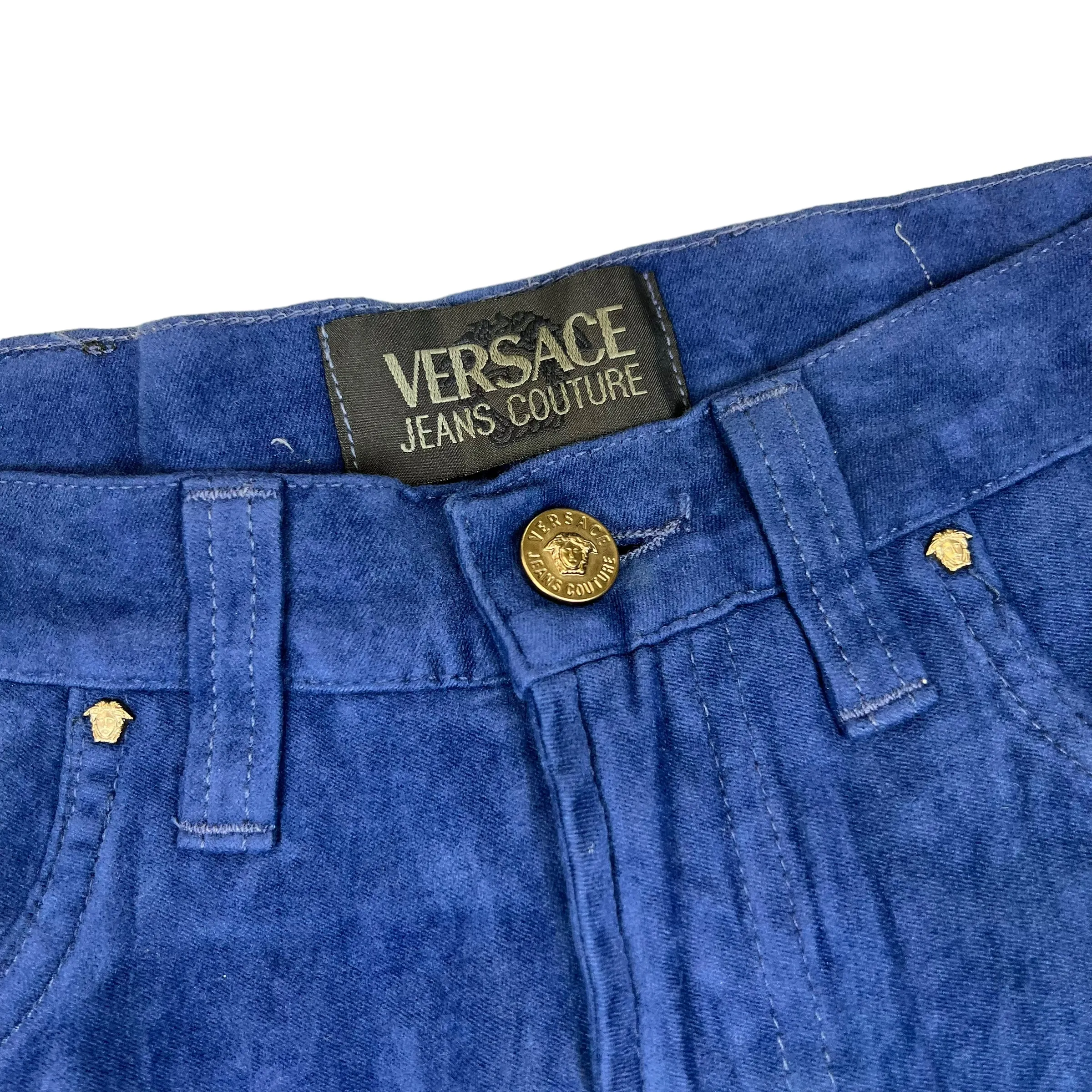 Versace Jeans Couture Blue Straight Leg Corduroy Trousers