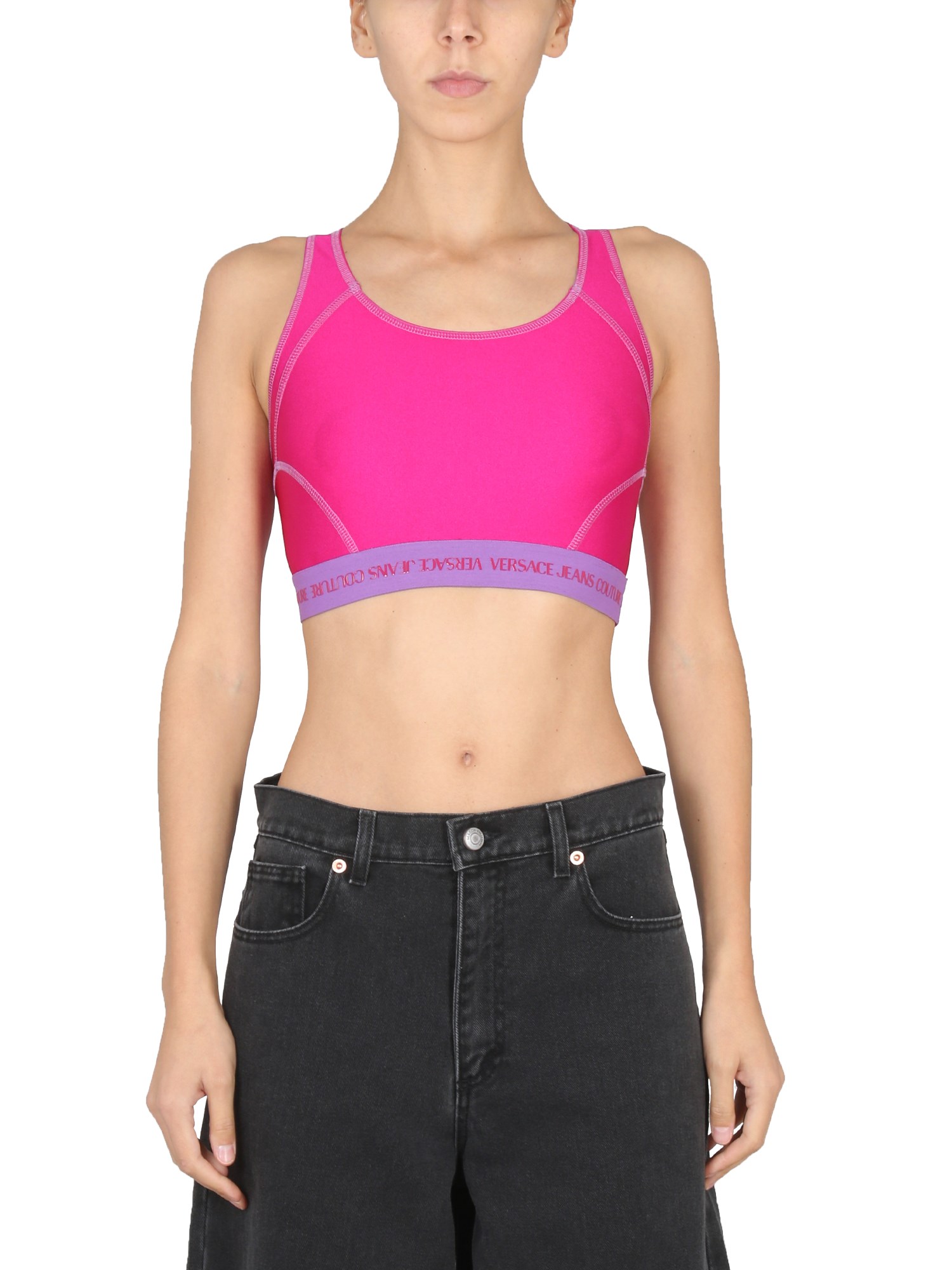 Versace Jeans Couture Crop Top Logo Band