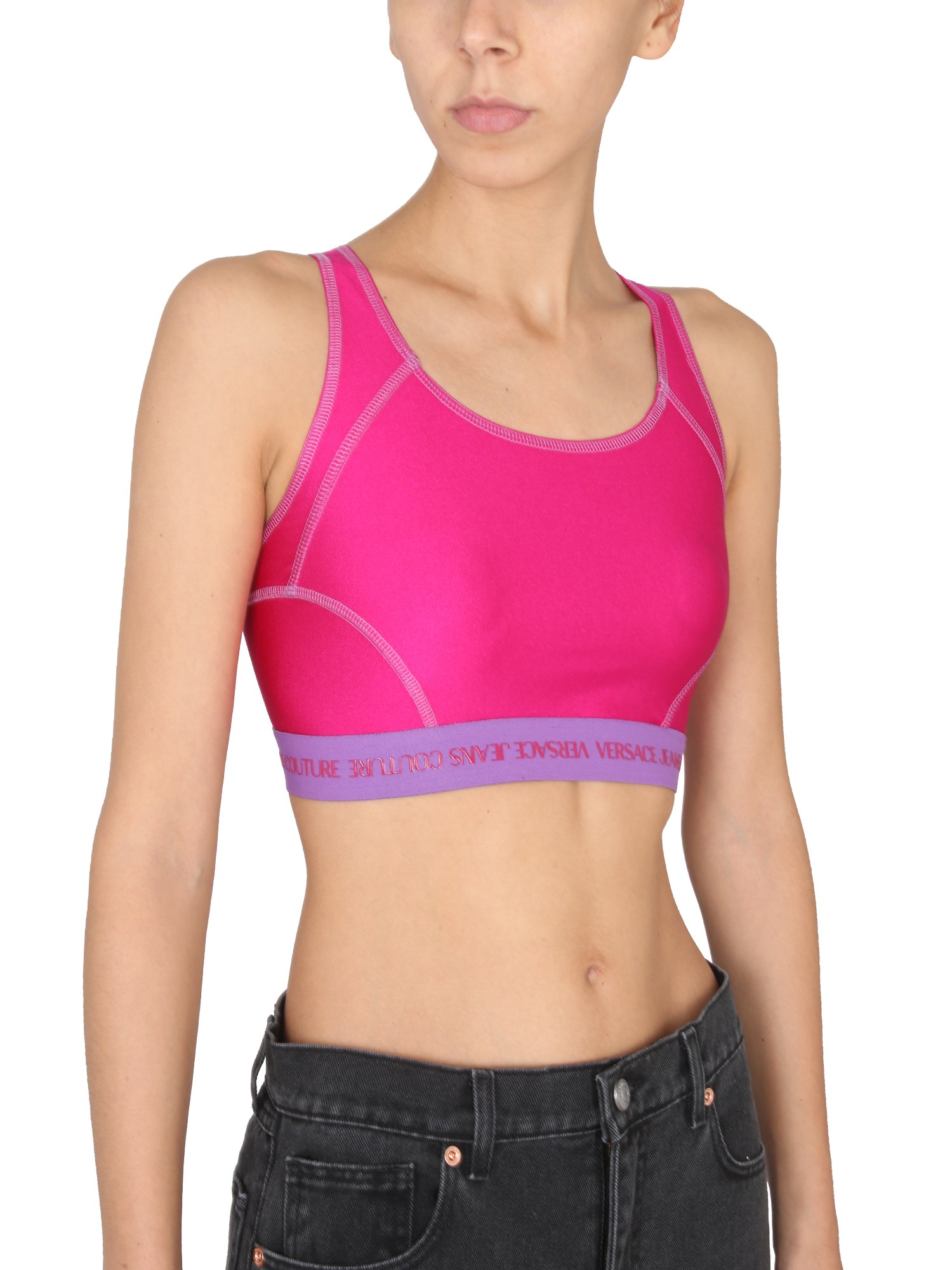 Versace Jeans Couture Crop Top Logo Band