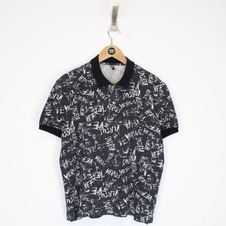 Versus Versace Graffiti Print Polo Shirt Small