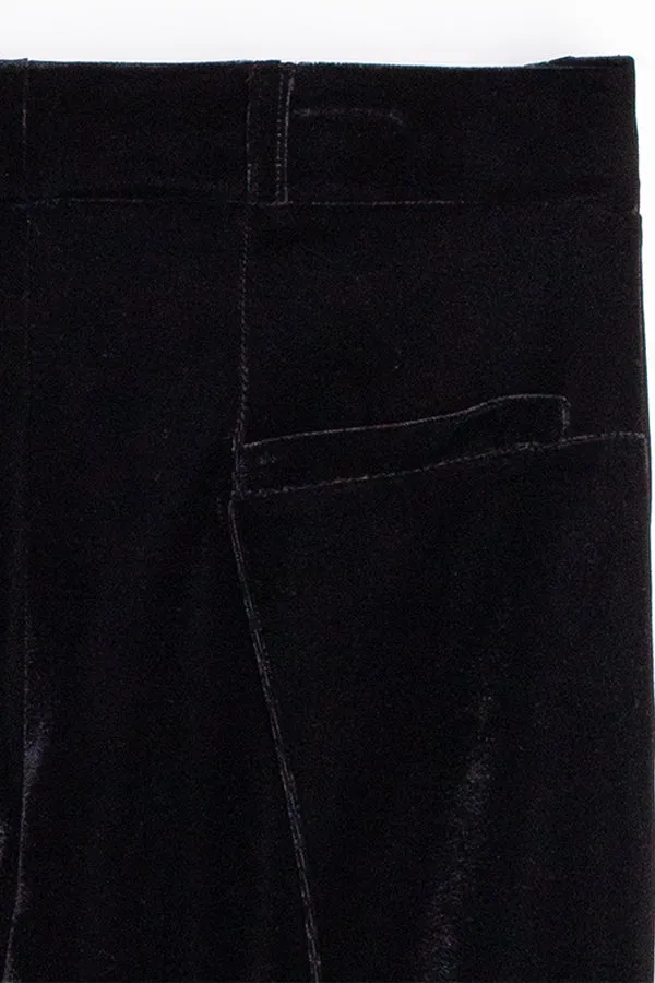 Vilagallo CAROLE BLACK VELOUR TROUSERS