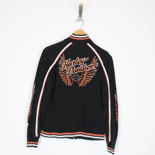 Vintage Harley Davidson Full Zip Spellout Sweatshirt Medium