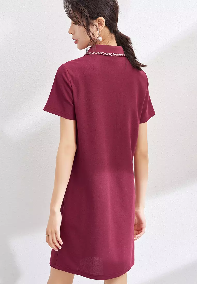 Webbing Polo Neck Dress