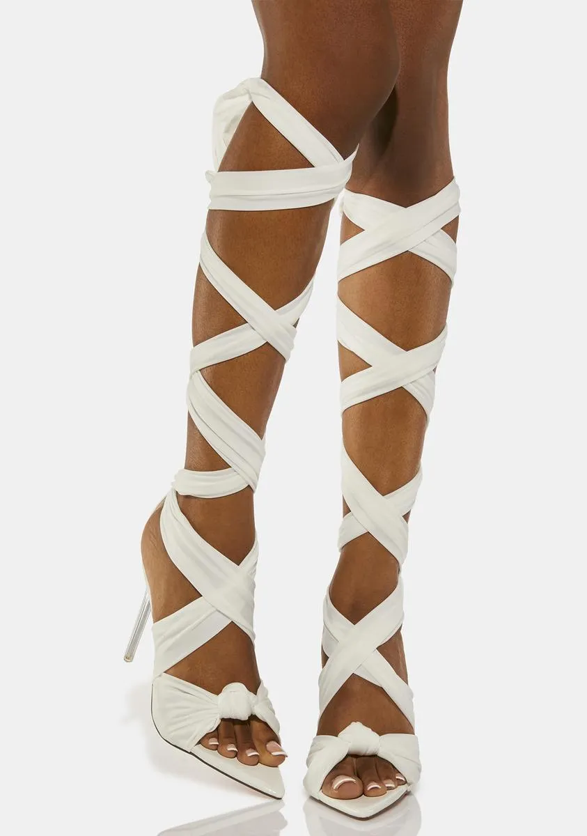 White Keep It Simple Wrap Heels-