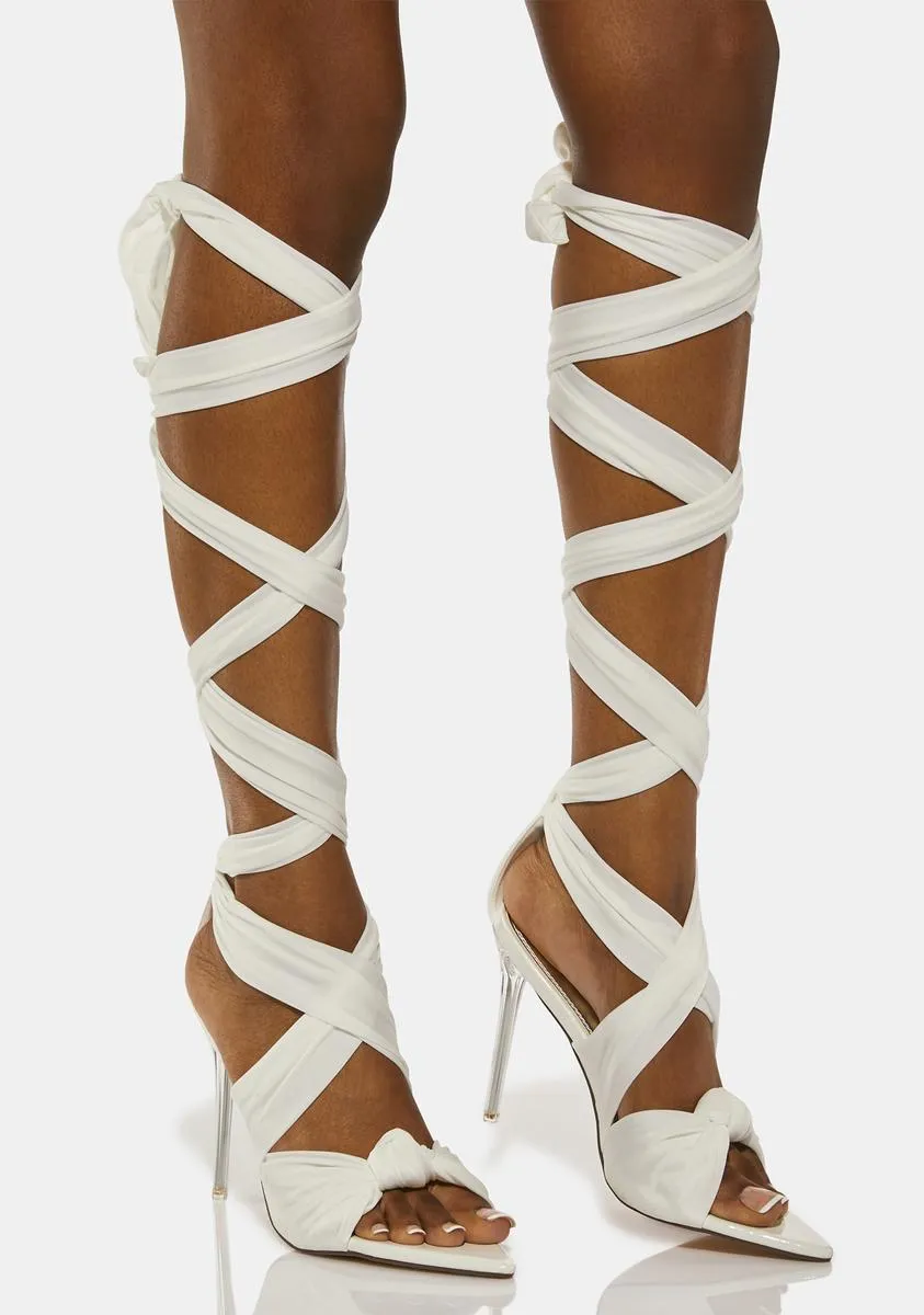 White Keep It Simple Wrap Heels-