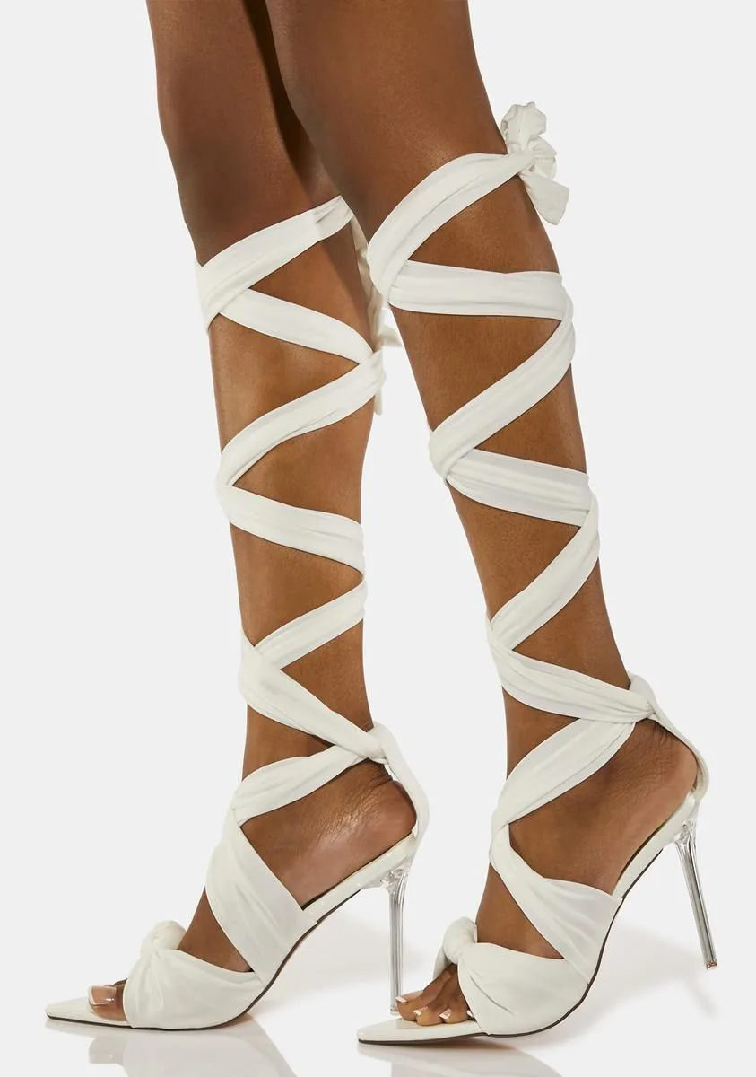 White Keep It Simple Wrap Heels-