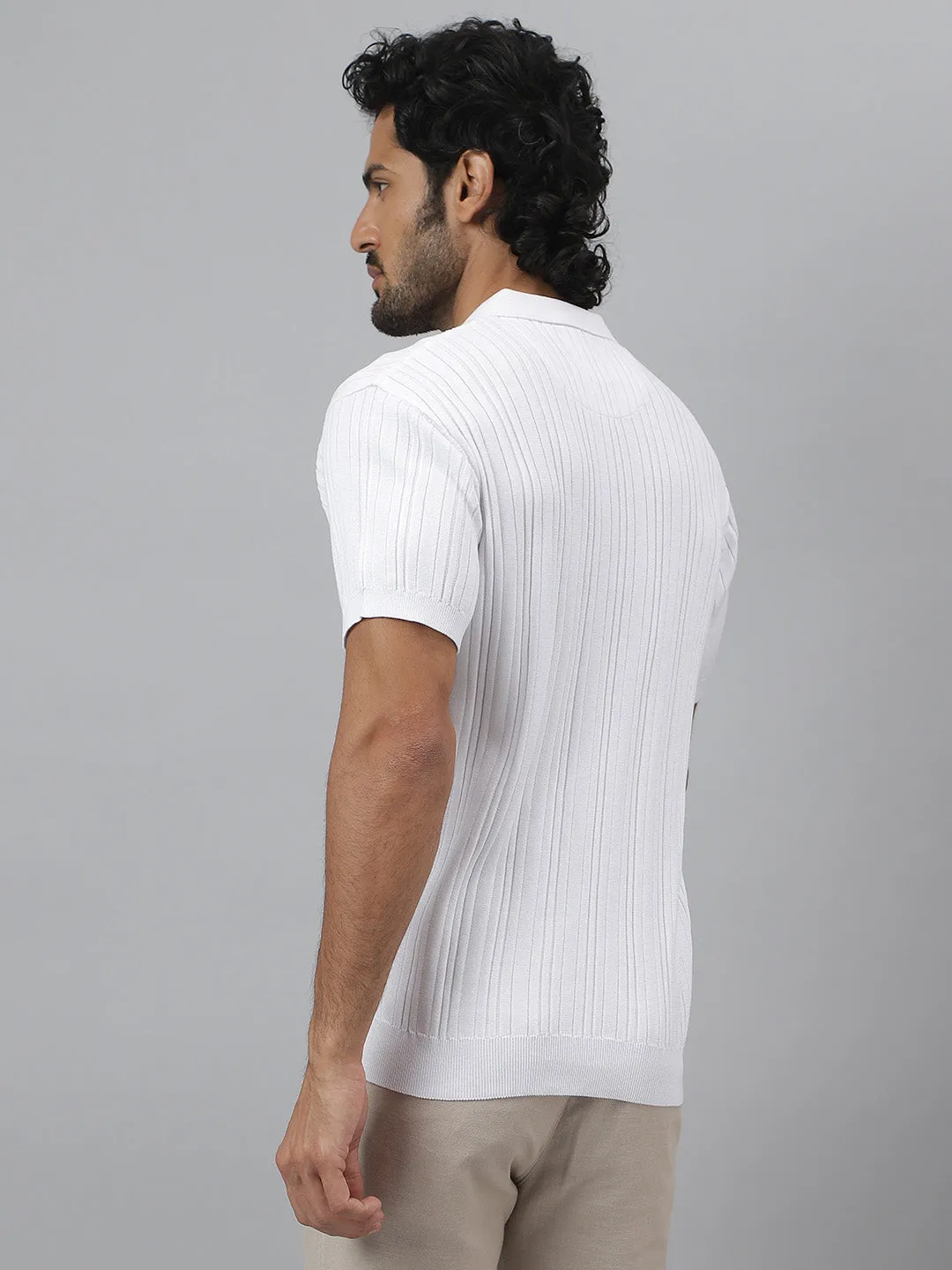 Men's White Polo Cotton Tee - Ascend