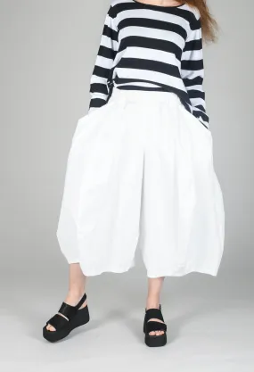 White Wide Leg Tulip Pants