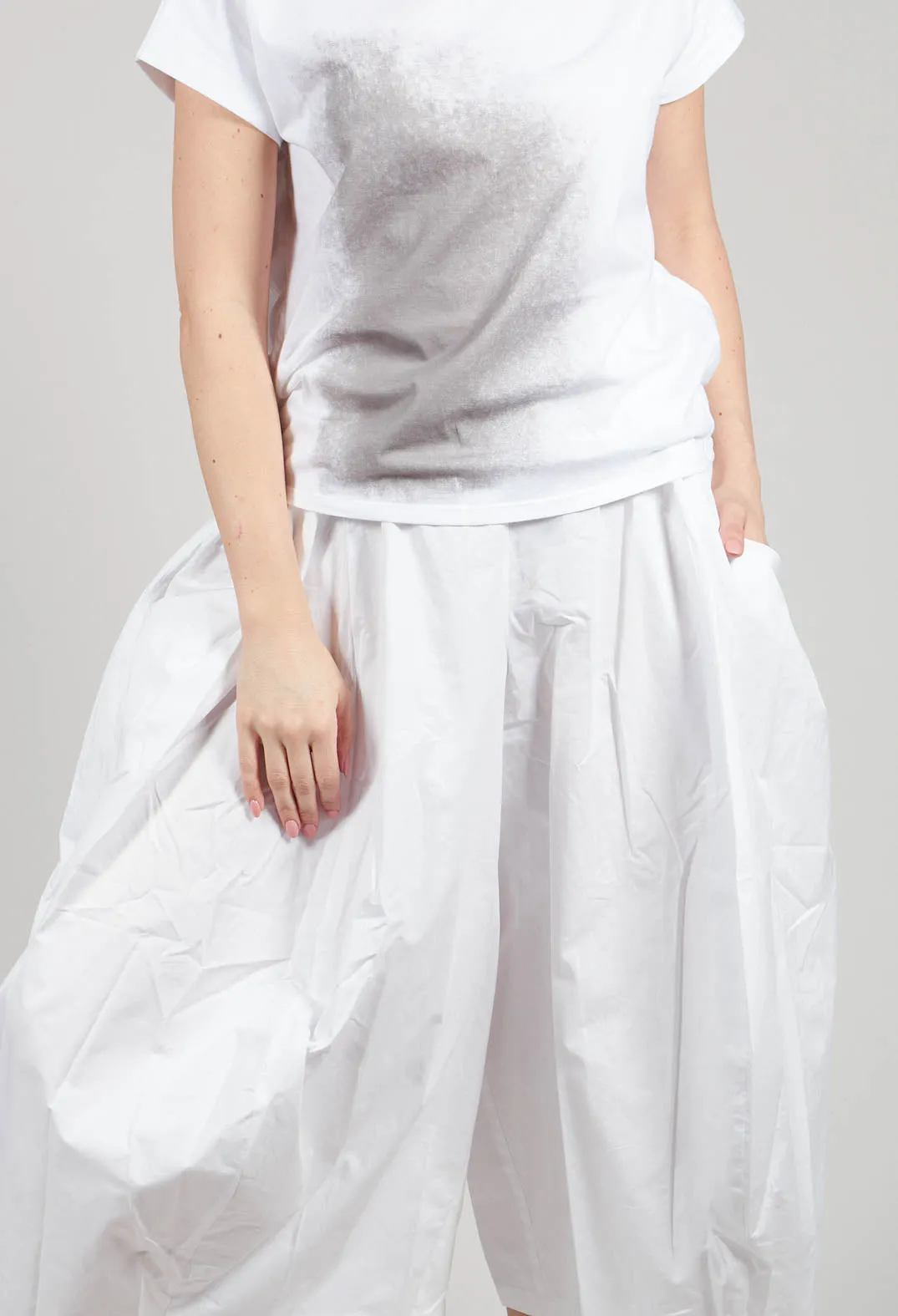 White Wide Leg Tulip Pants