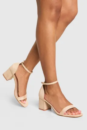 Wide Width Low Block Barely There Heels