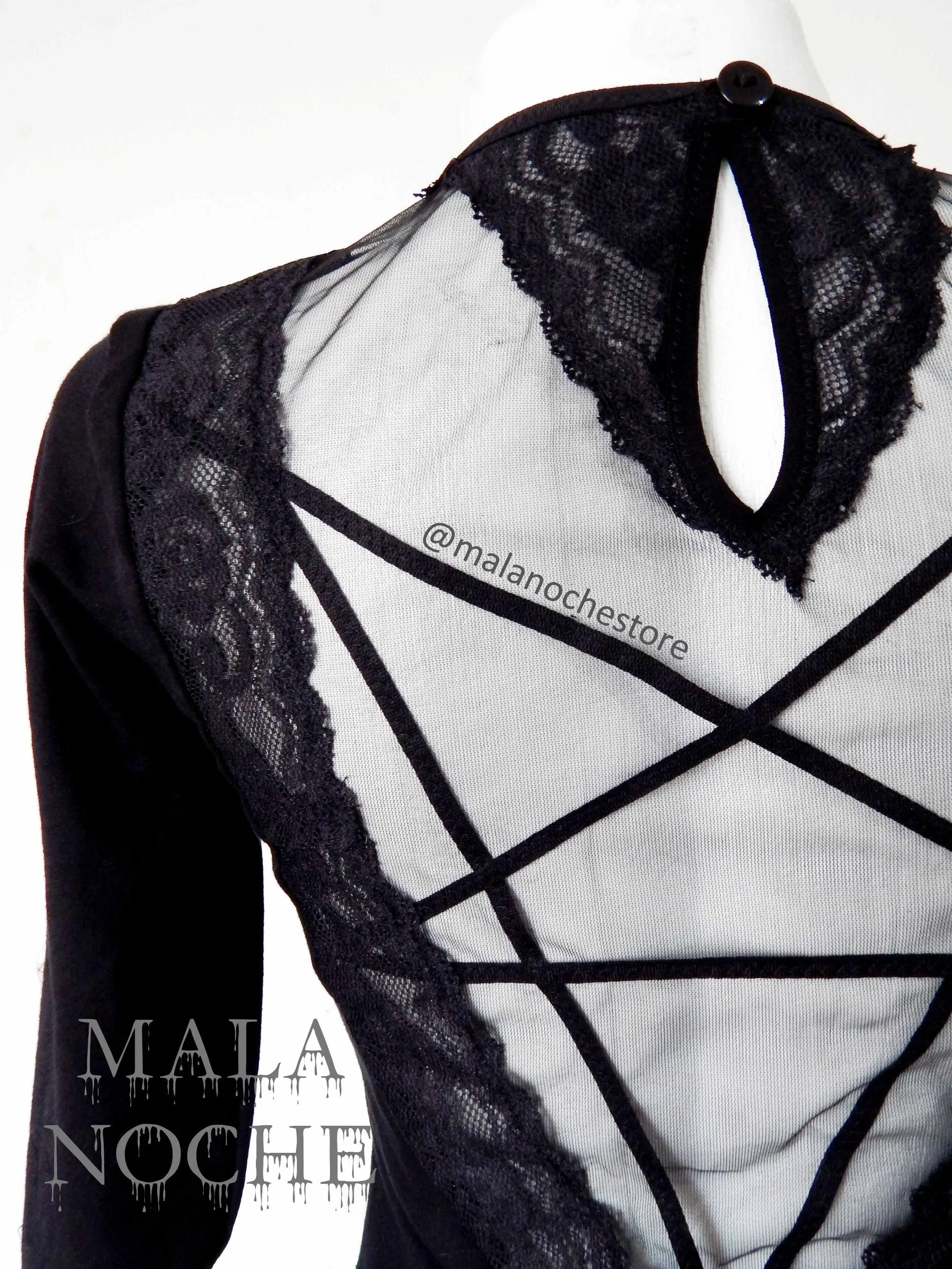 Witchy Black Gothic Pentagram Dress