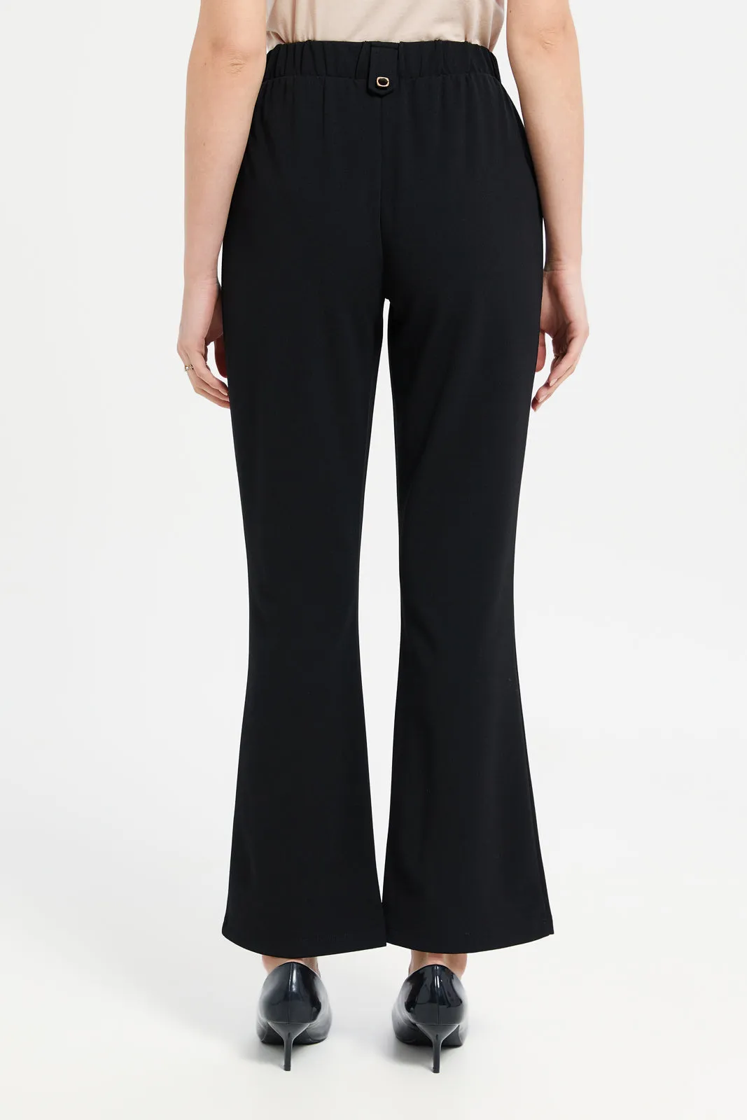 Women Black Wide Leg Trousers