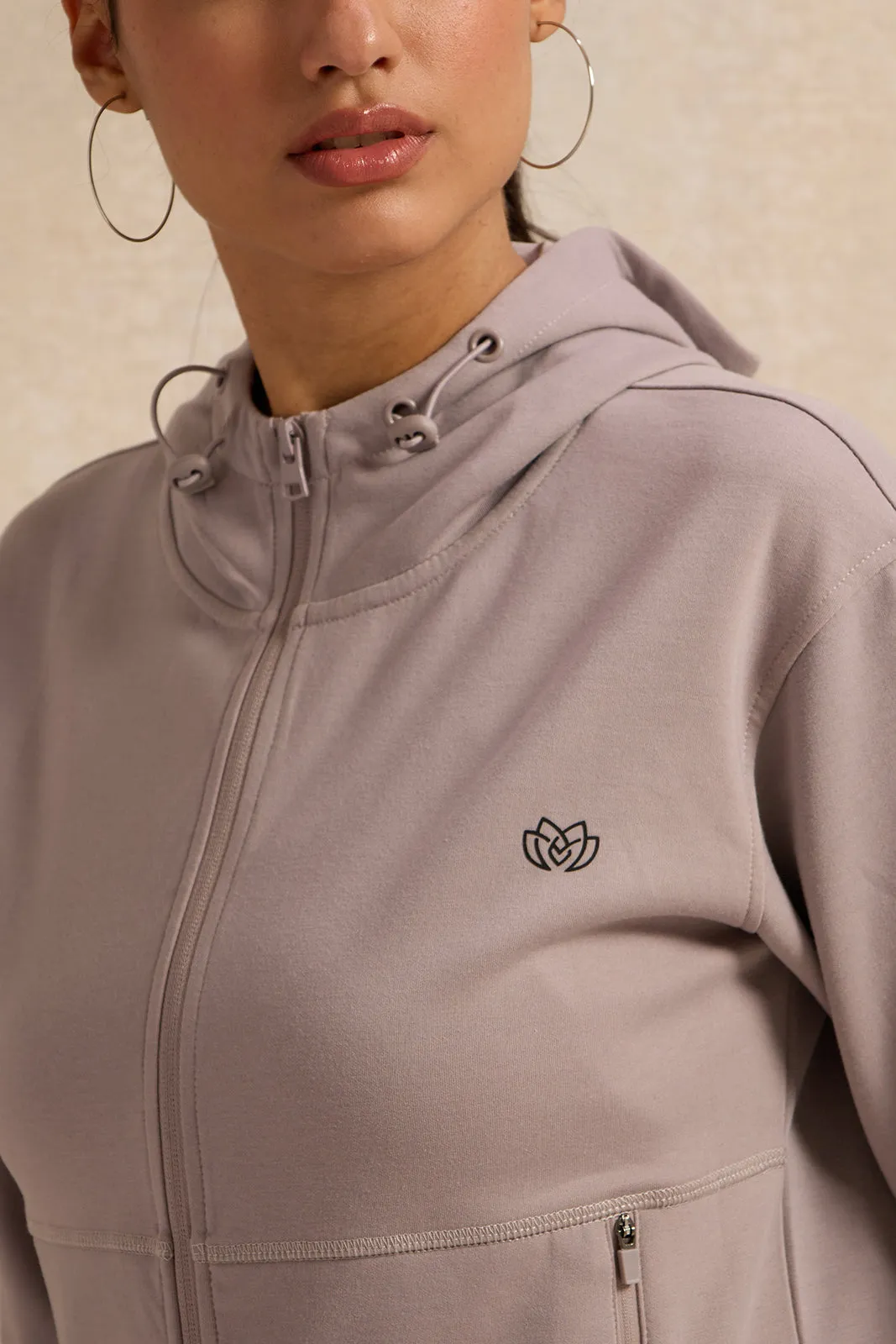 Women Grey Hooded Sweatshirt