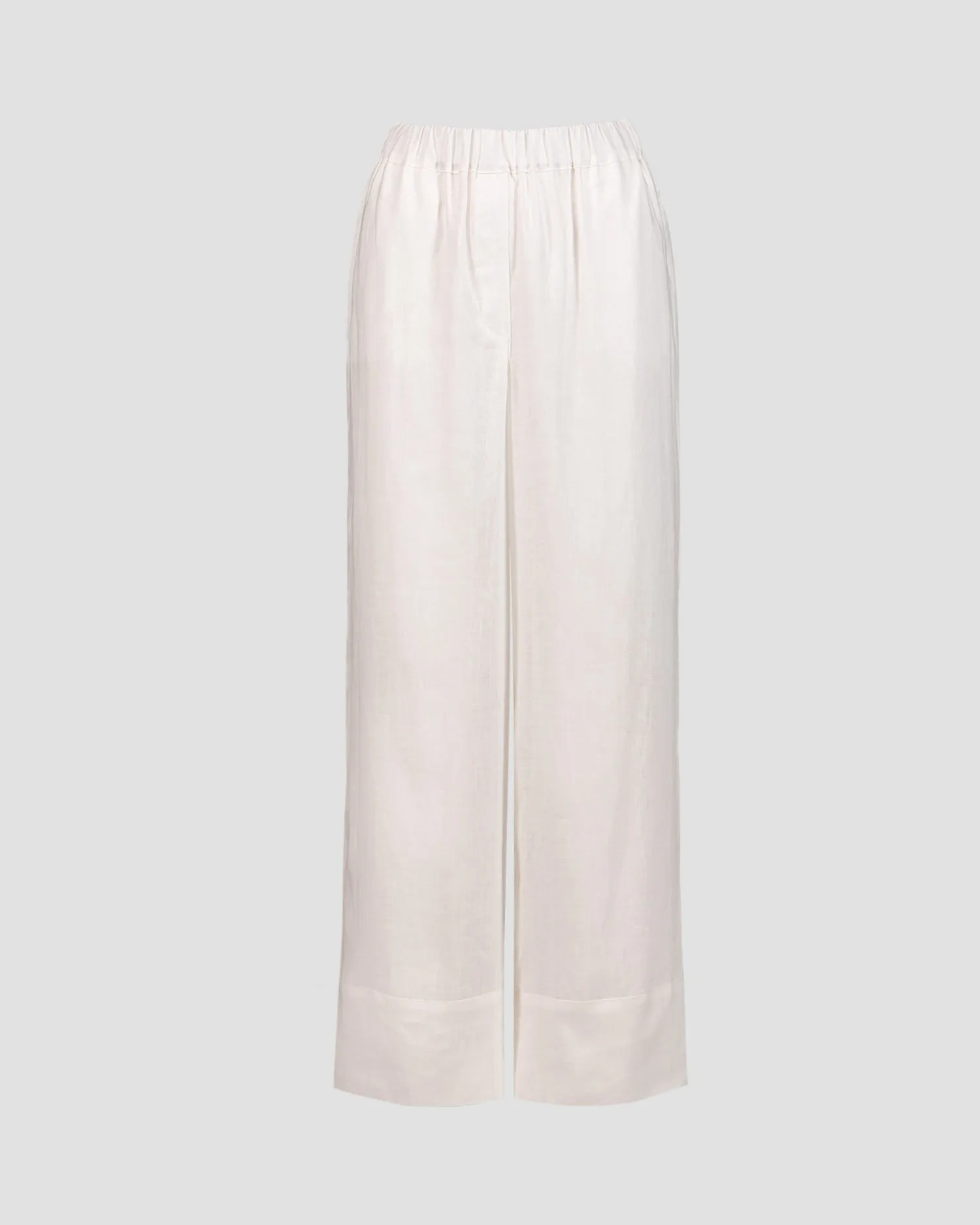 Women's white linen trousers Kori s24k110151-62