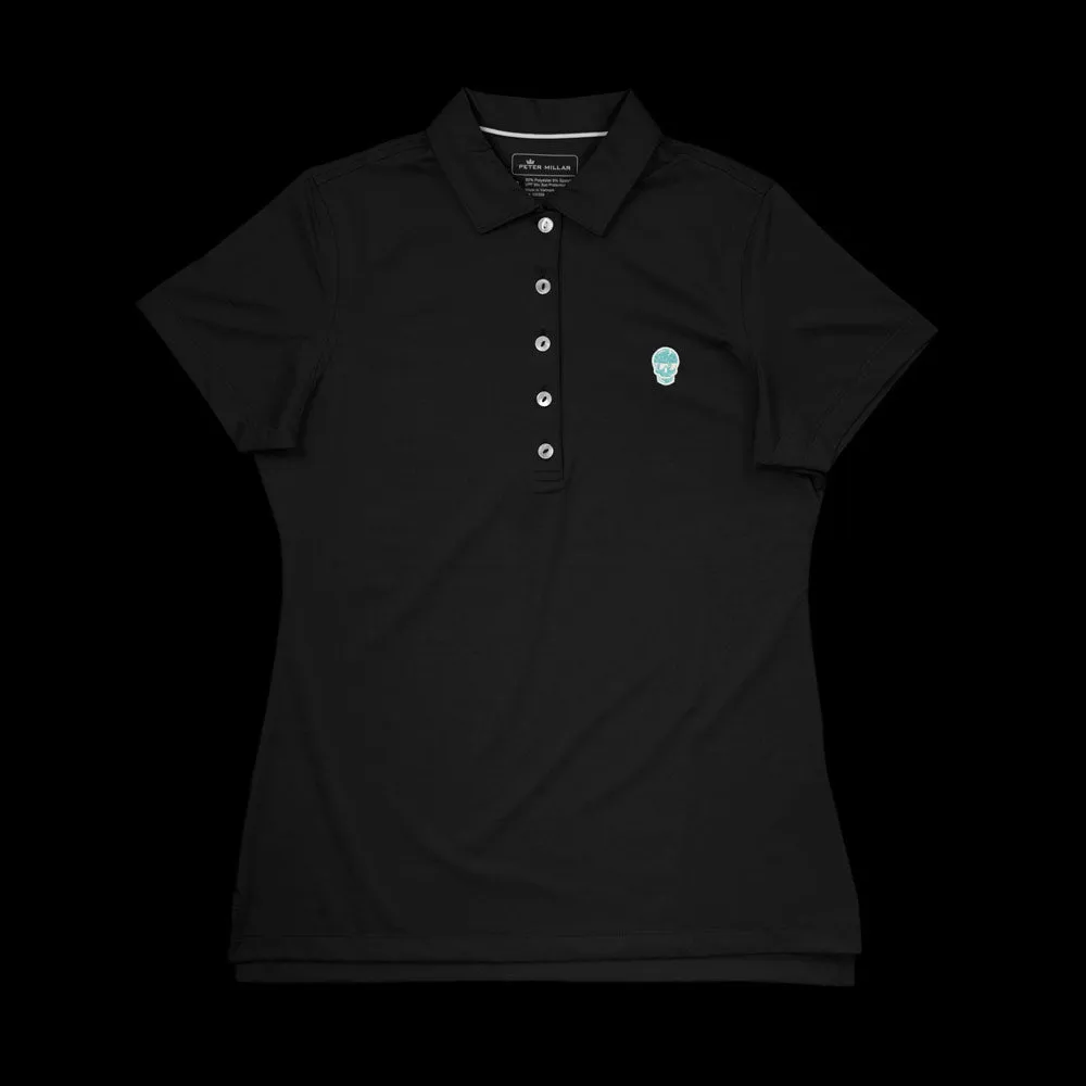 Women's Black Tiffany Skull Polo