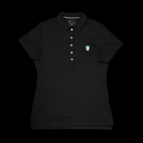 Women's Black Tiffany Skull Polo