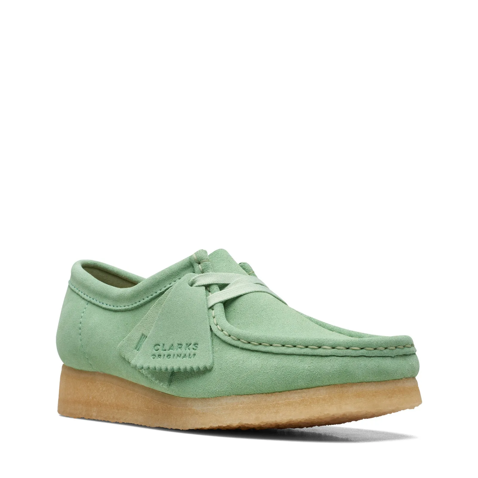 Women's Green Leather Clarks Wallabee Oxfords & Lace Up Casual Shoes