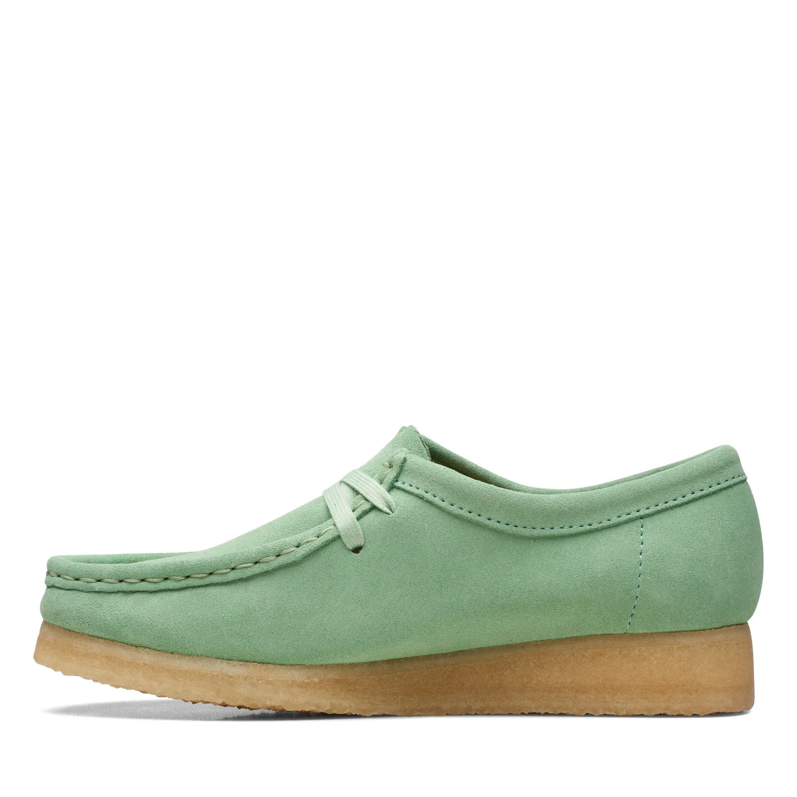 Women's Green Leather Clarks Wallabee Oxfords & Lace Up Casual Shoes