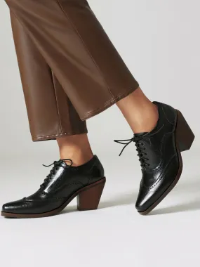 Square Toe Chunky Heel PU Leather Oxfords