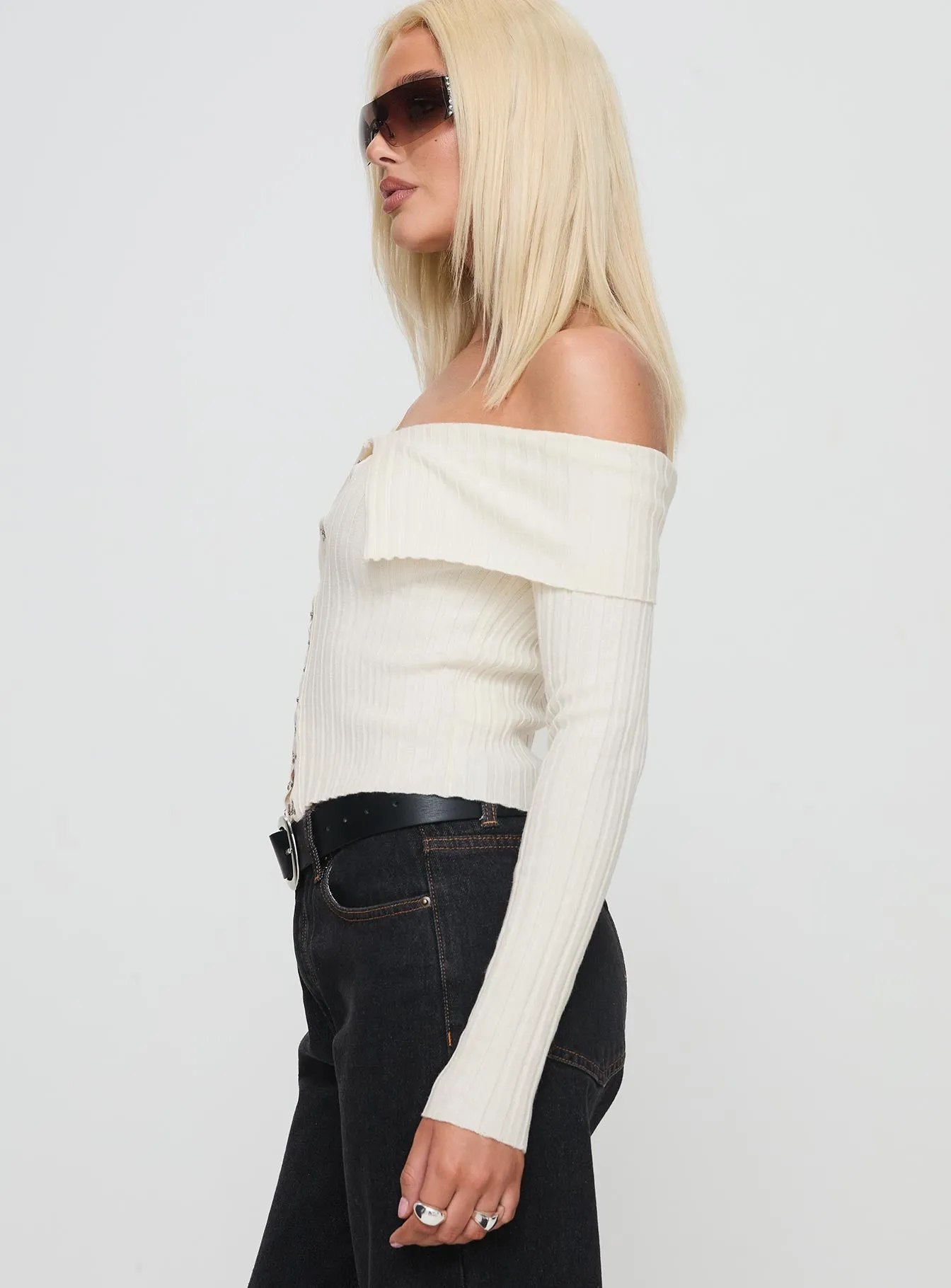 Worthington Long Sleeve Top Cream