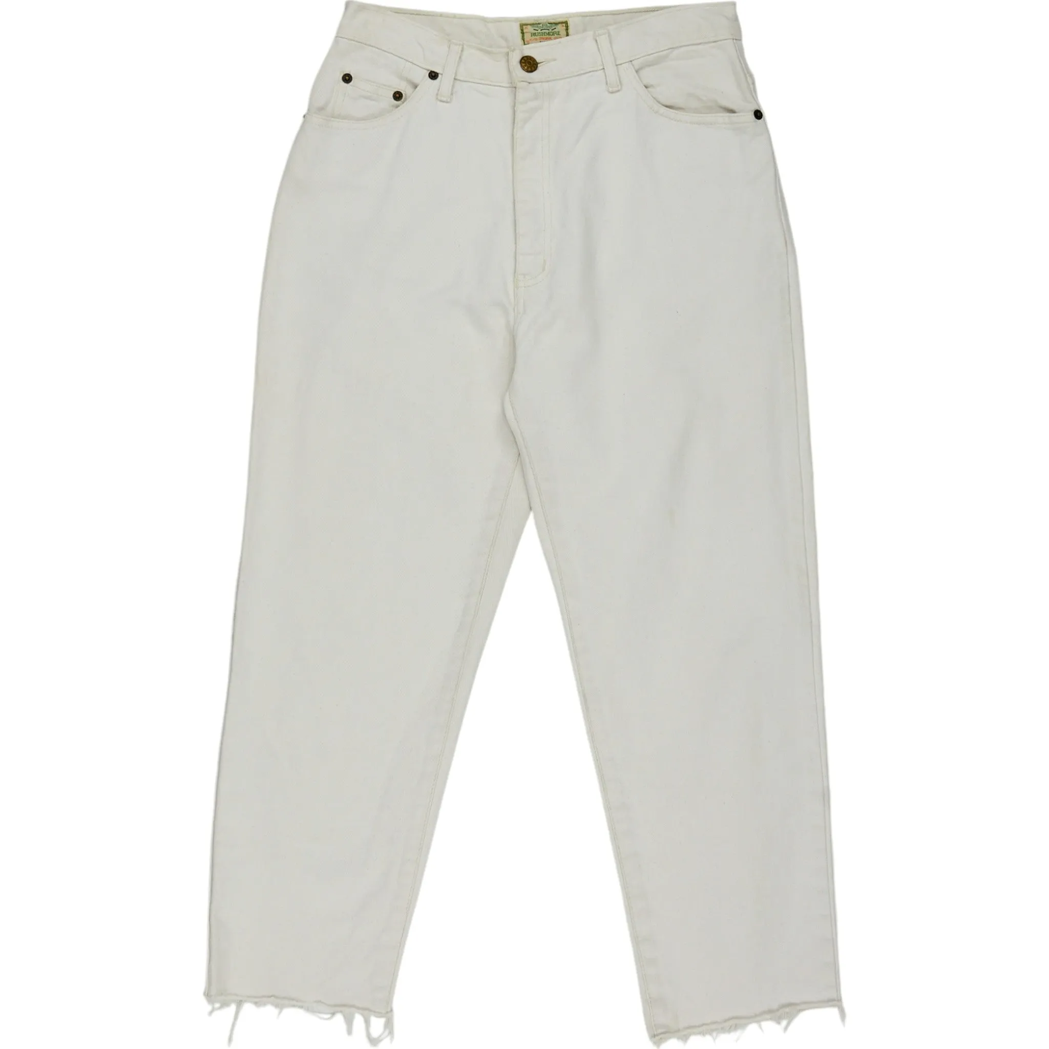 Wyse White Denim Raw Edge Jeans