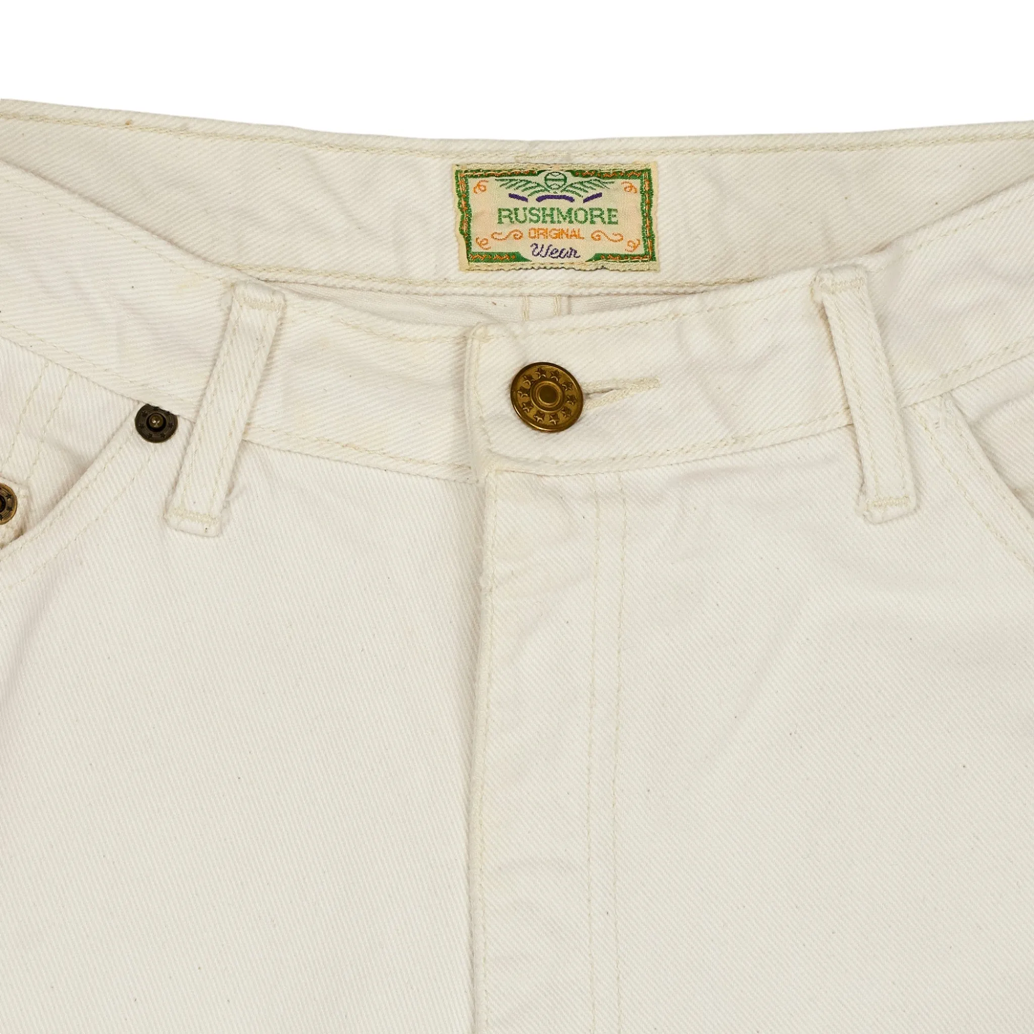 Wyse White Denim Raw Edge Jeans