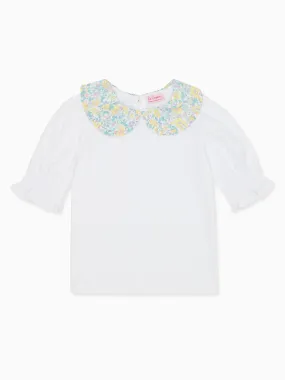 Yellow Floral Lorena Girl Cotton Top