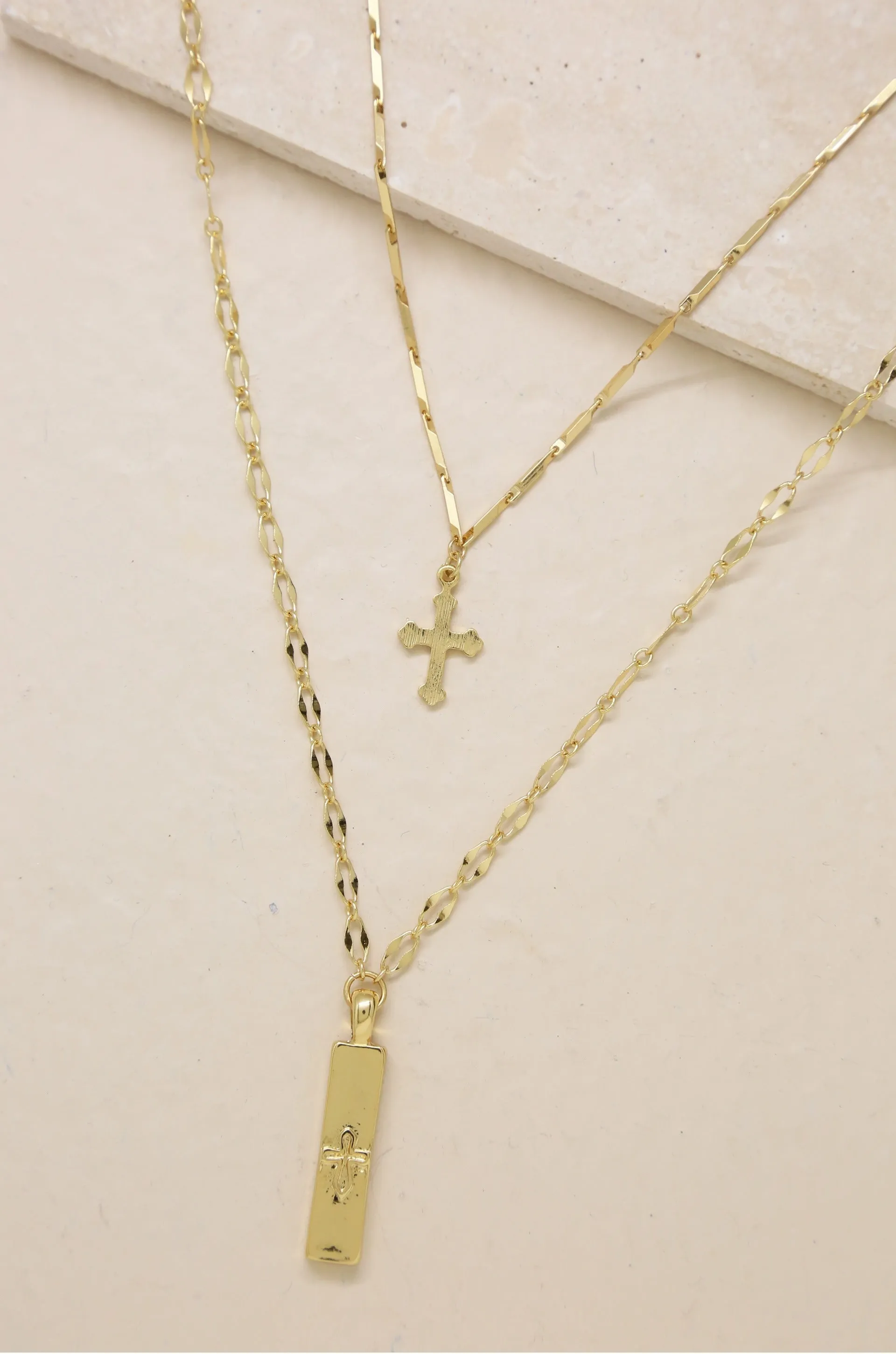 Your Highness 18k Gold Plated Cross Necklace Set