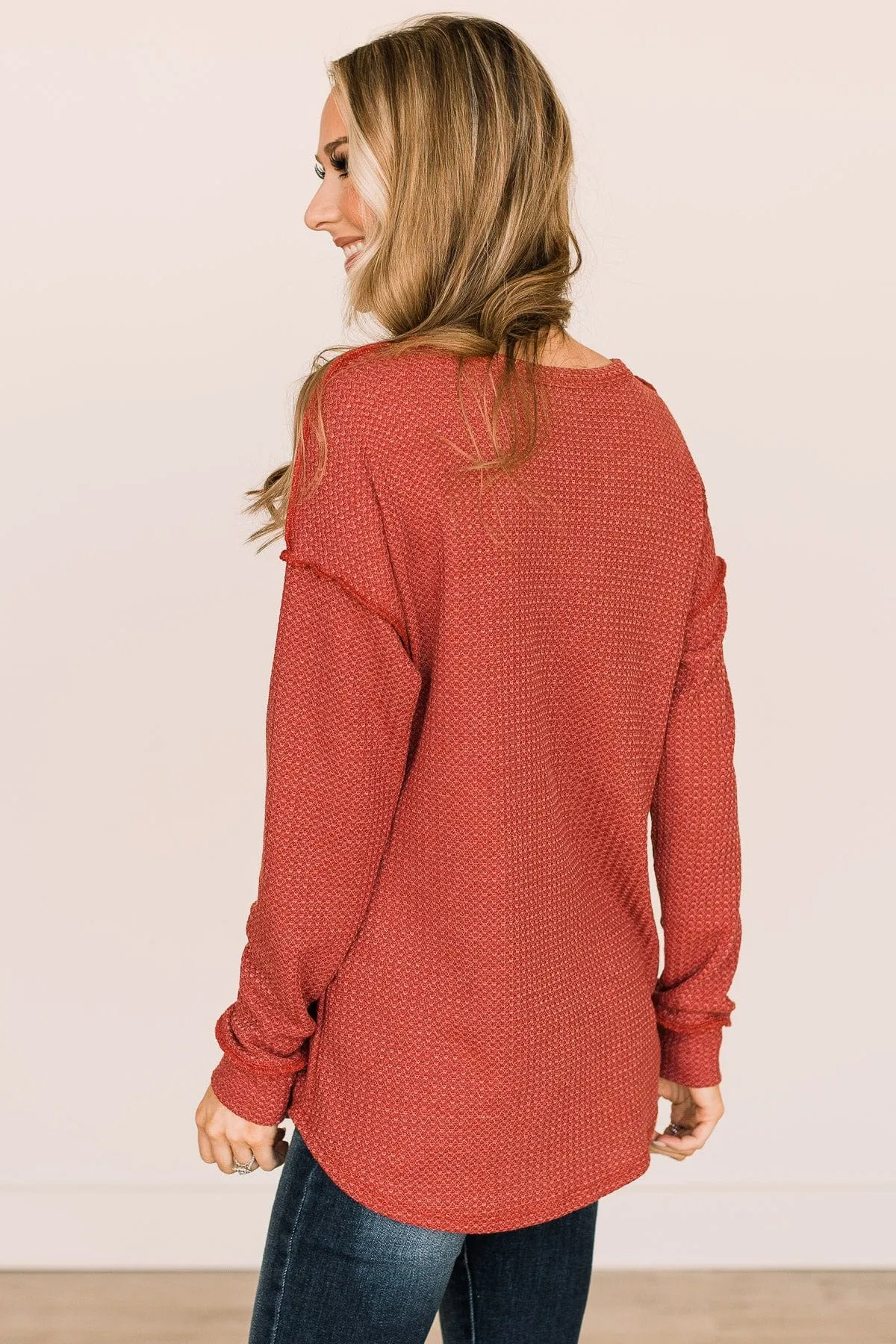 Yours To Hold Knit Top- Rust