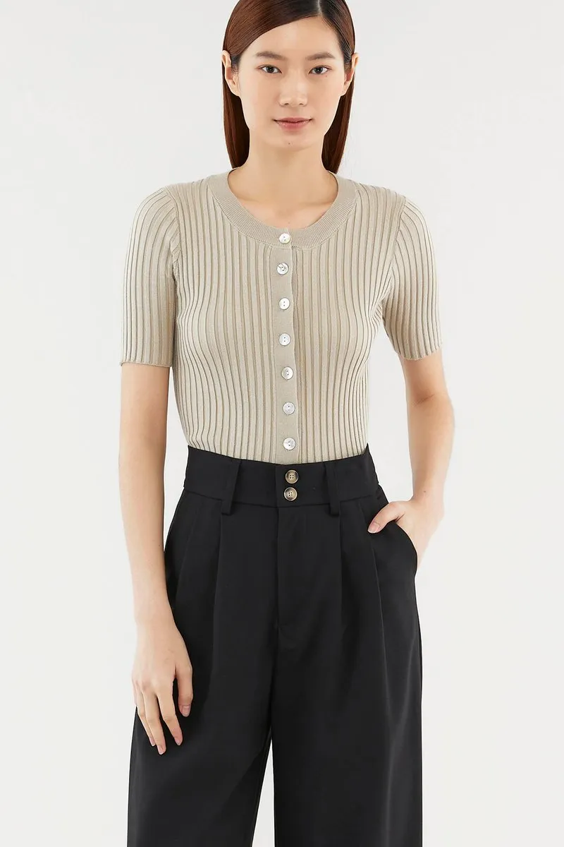 Zandy Button Knit Top 