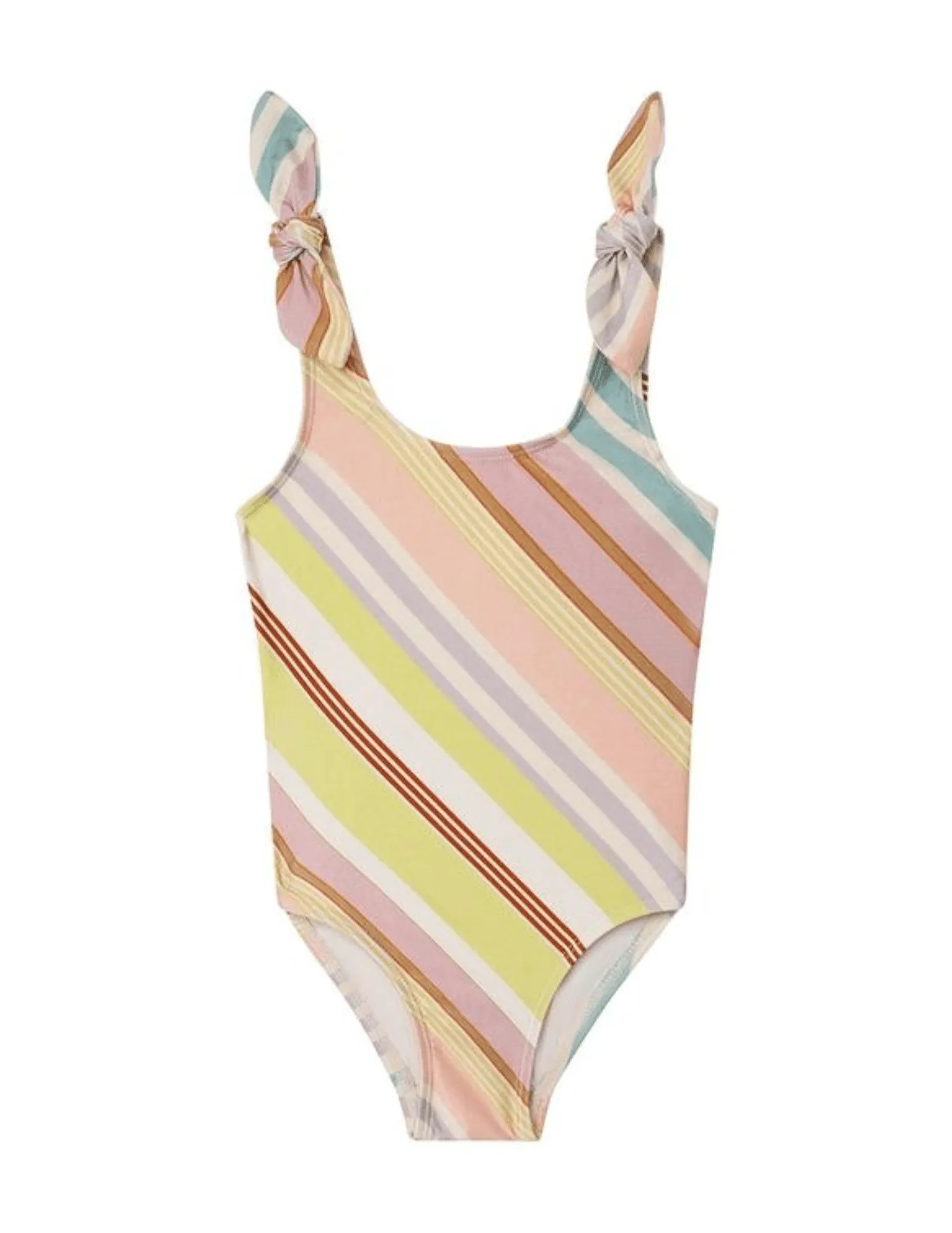 Zimmermann Kid's Halliday Bow Shoulder One-Piece Swimsuit