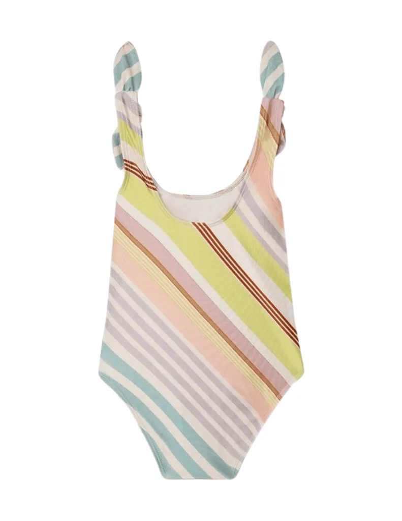 Zimmermann Kid's Halliday Bow Shoulder One-Piece Swimsuit