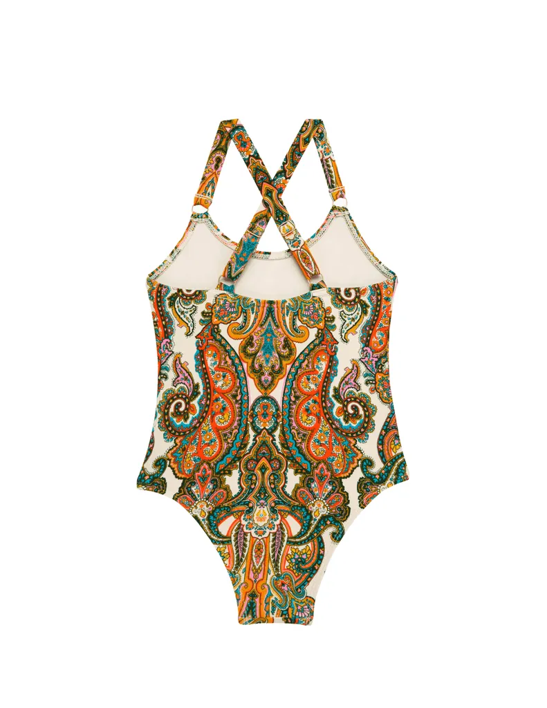 Zimmermann Kid's Ottie Wide Strap One-Piece Swimsuit