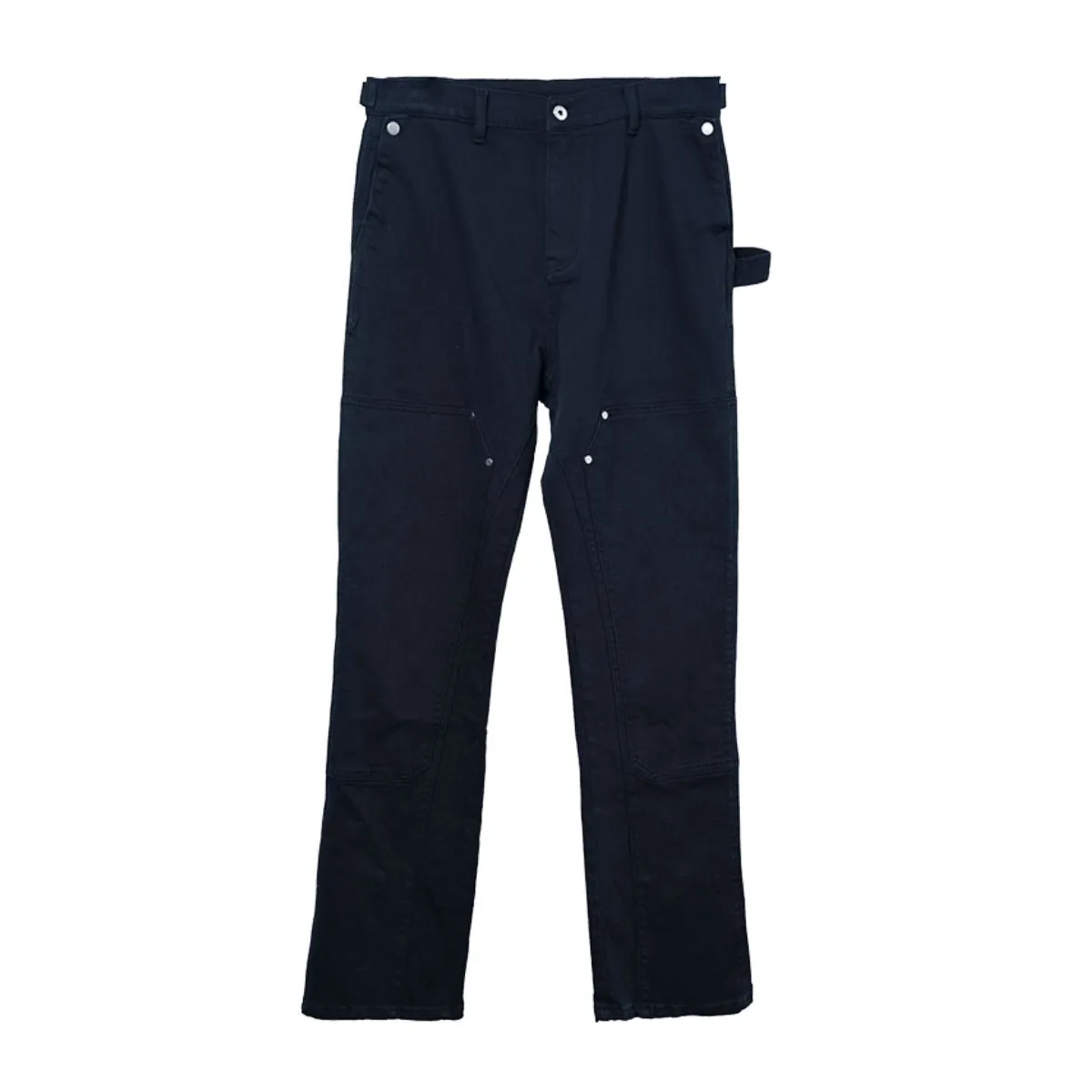 Zipper Patch Flared Trousers