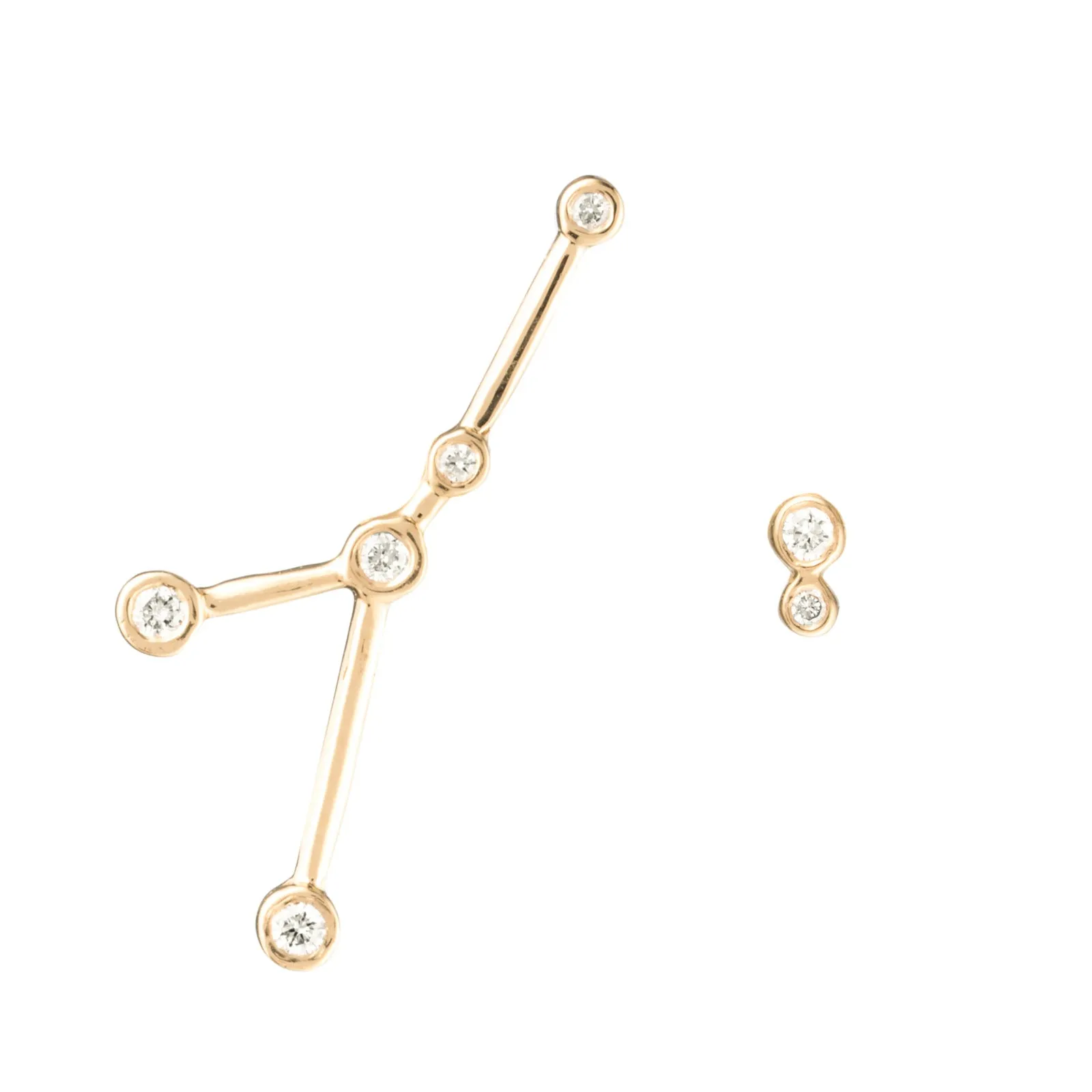 Zodiacs 14K & Diamond Cancer + Water Stud Set